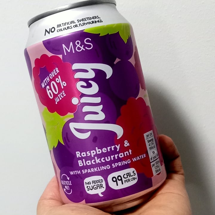 photo of Marks & Spencer Food (M&S) Juicy Raspberry And Blackcurrant With Sparkling Spring Water shared by @kismetcandle on  01 Apr 2024 - review
