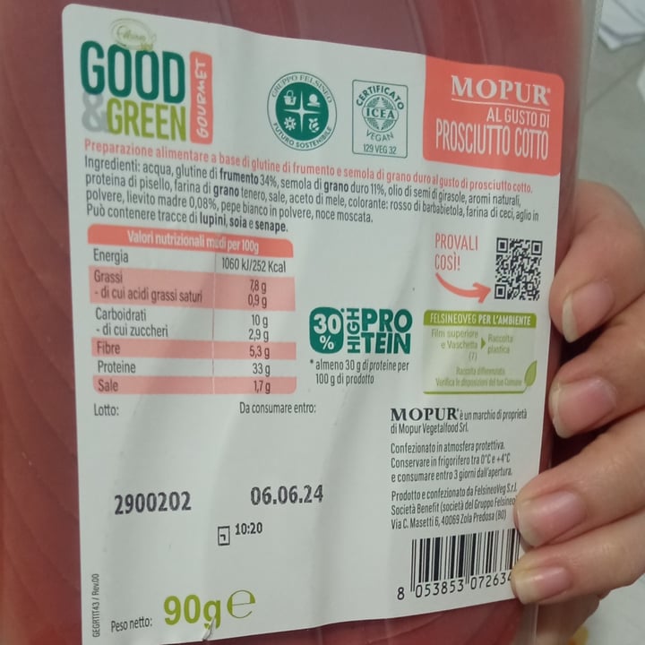 photo of Mopur vegetalfood Good&Green shared by @melanzanamiz on  01 May 2024 - review