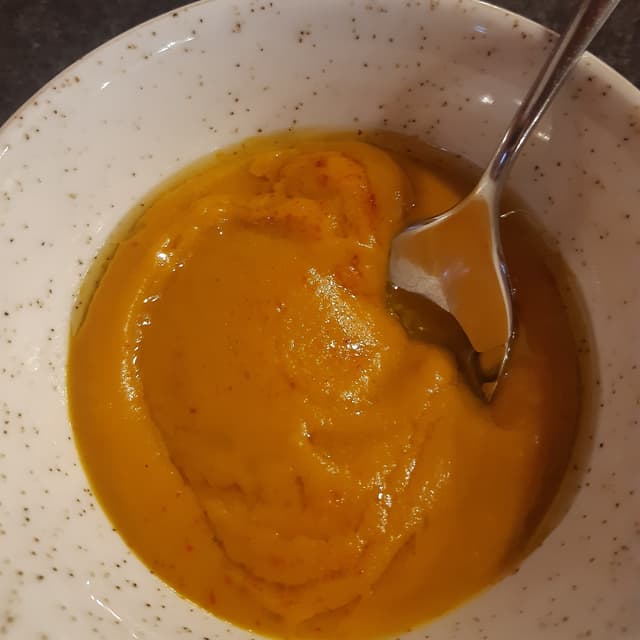 Photo of the dish “crema di carote affumicate”