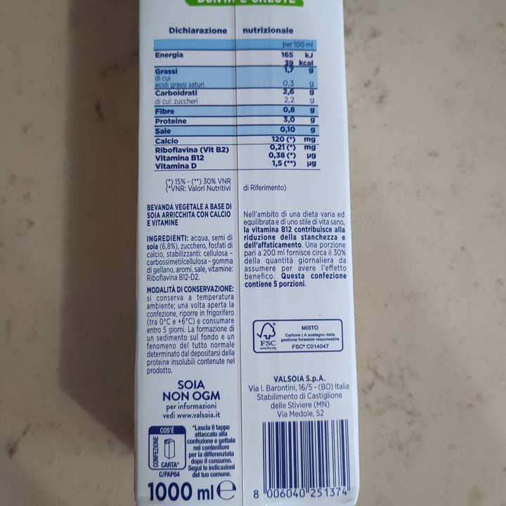 photo of Valsoia Latte di soia barista shared by @ghess on  21 Oct 2024 - review