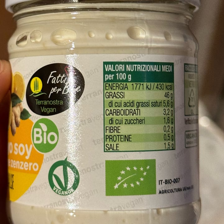 photo of Terranostra Vegan Mayo Soy Limone E Zenzero shared by @mykemical on  15 May 2024 - review