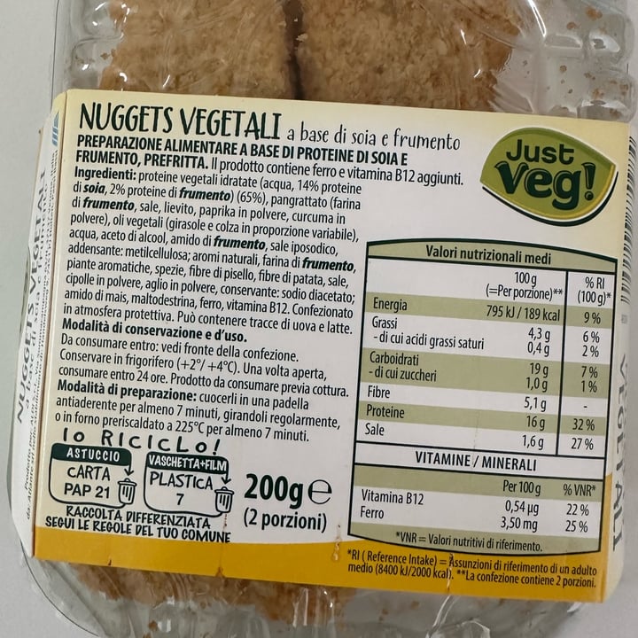 photo of Just Veg! (ALDI Italy) Nuggets Vegetali shared by @scacy on  30 Sep 2024 - review