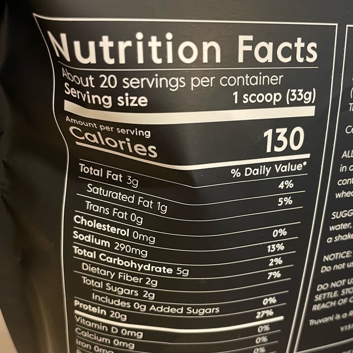 photo of Truvani Plant Based Protein-Chocolate shared by @veggietable on  06 Feb 2024 - review