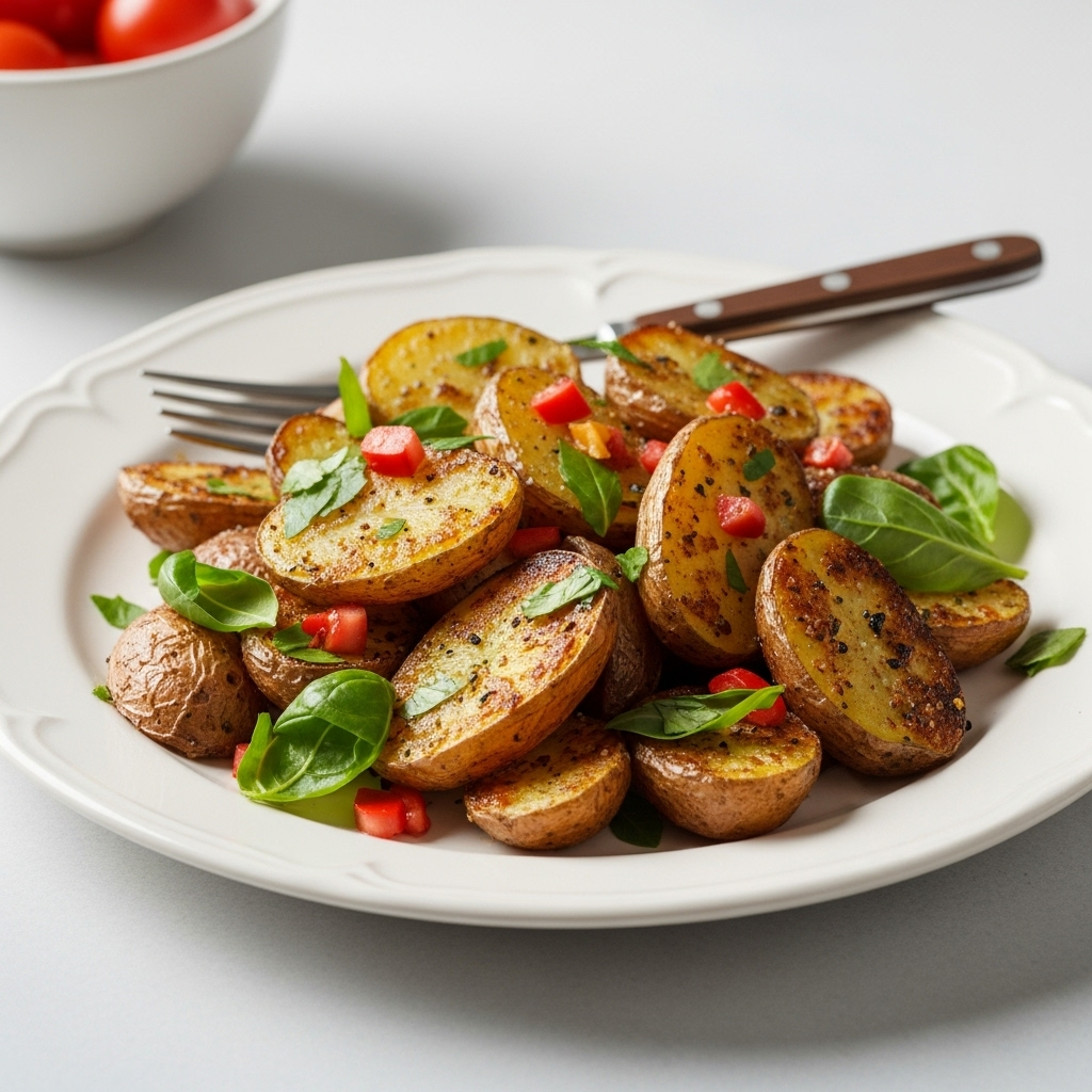 Crispy Smashed Potatoes Ready for Salad