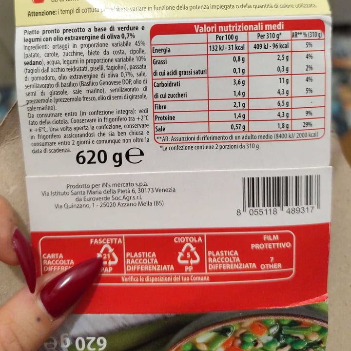 photo of CA' dell'ORTO Minestrone Ai Cereali E Legumi shared by @carliperli on  30 Sep 2025 - review