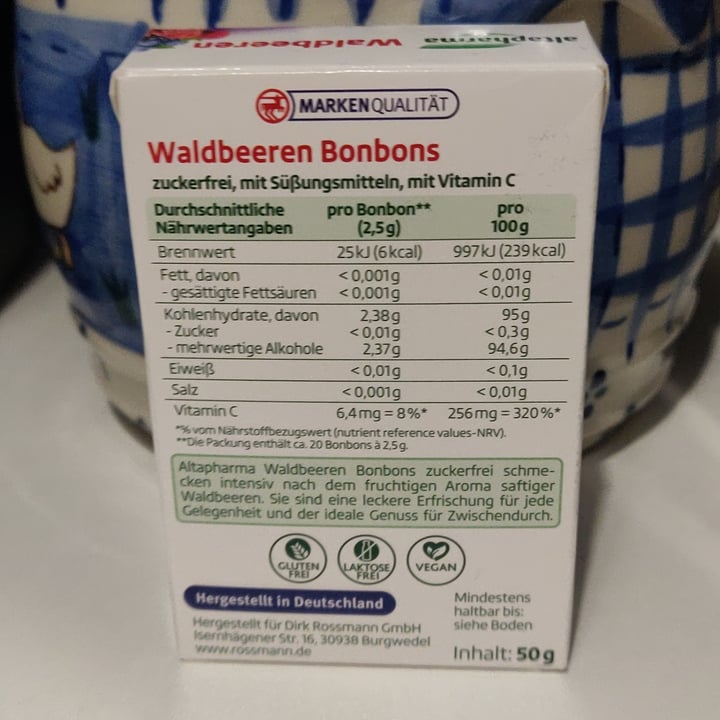 photo of Altapharma Caramelos Waldbeeren shared by @gitaneta on  25 Apr 2024 - review
