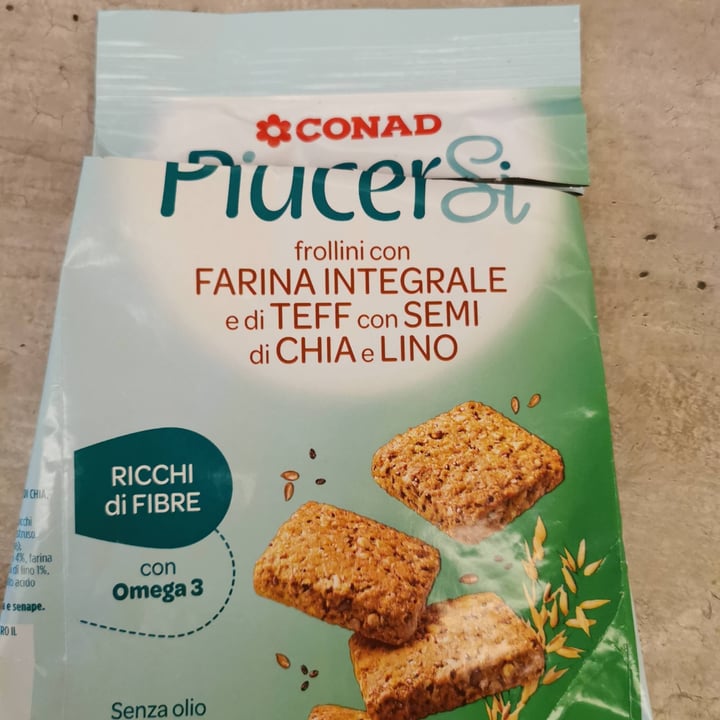 photo of Piacersi | Conad Frollìni con farina integrale e di teff con semi di chia e lino shared by @elianamarley on  03 Sep 2024 - review