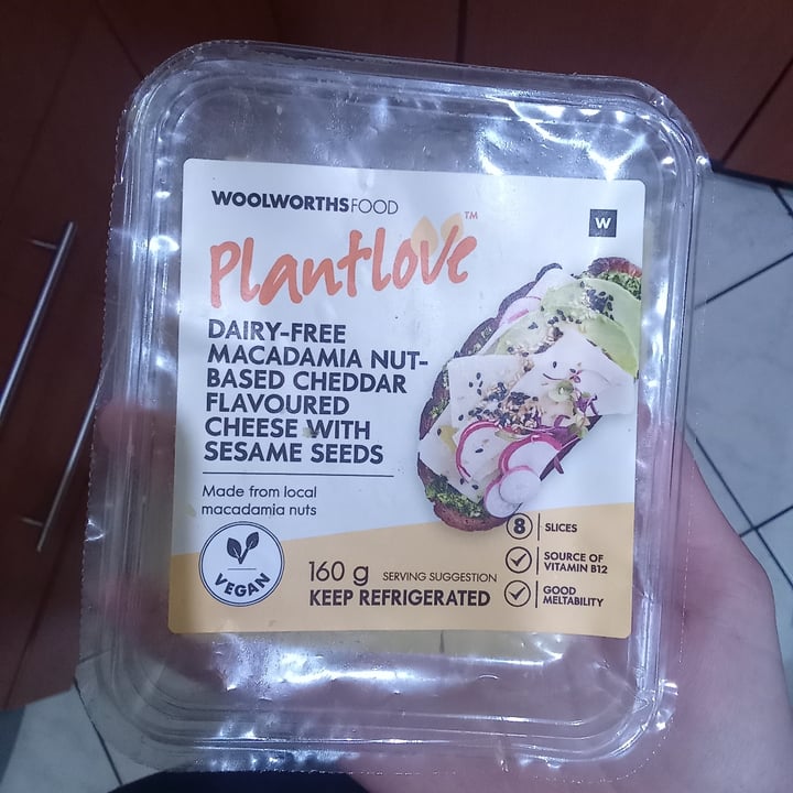 photo of Plantlove Dairy-Free Macadamia Nut-Based Cheddar Flavoured Cheese with Sesame Seeds shared by @zoezurnamer on  09 Jun 2024 - review