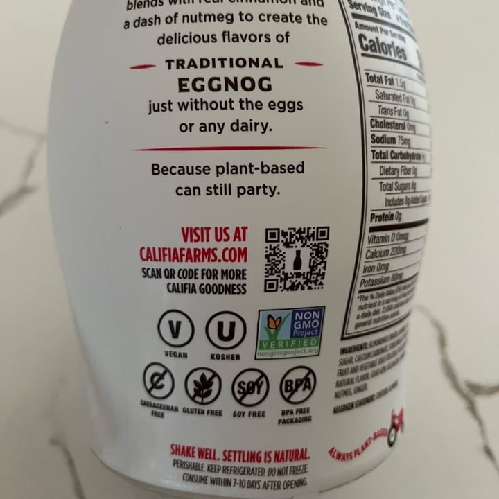 photo of Califia Farms Holiday Nog shared by @alistar on  20 Dec 2024 - review