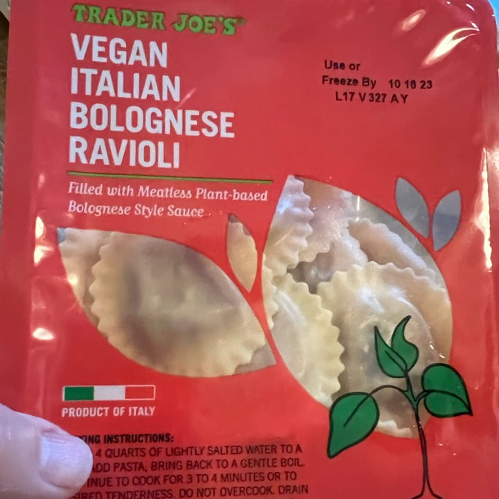 photo of Trader Joe's Vegan Italian Bolognese Ravioli shared by @allycat38 on  27 Sep 2023 - review