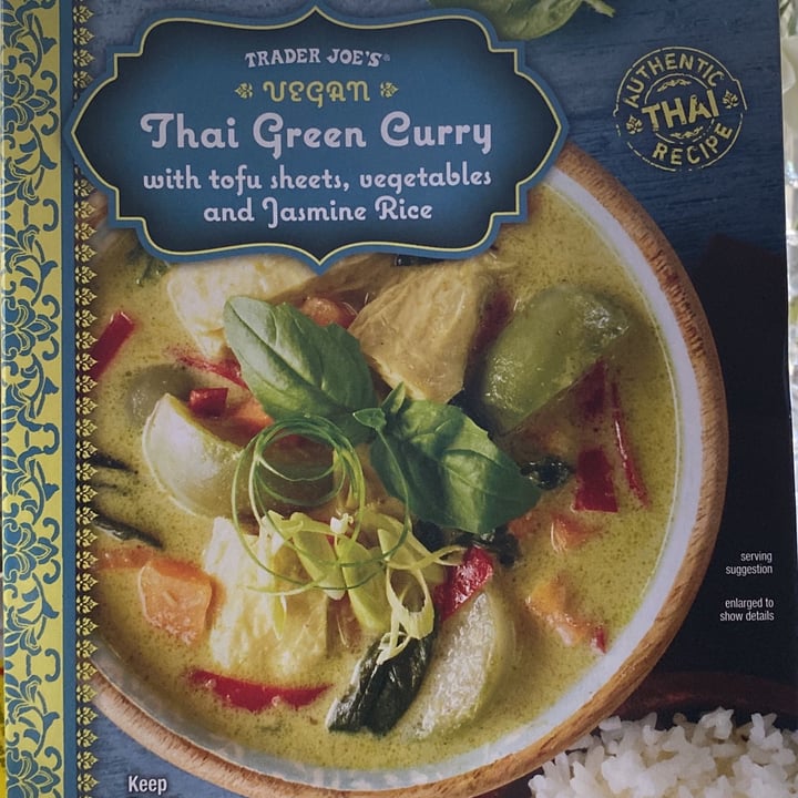 photo of Trader Joe's Thai Green Curry with tofu sheets, vegetables and Jasmine Rice shared by @ivyridgevegan on  16 Sep 2023 - review