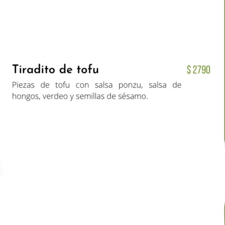 photo of Nobiru Izakaya Tiradito de tofu shared by @anavegar on  21 Sep 2023 - review