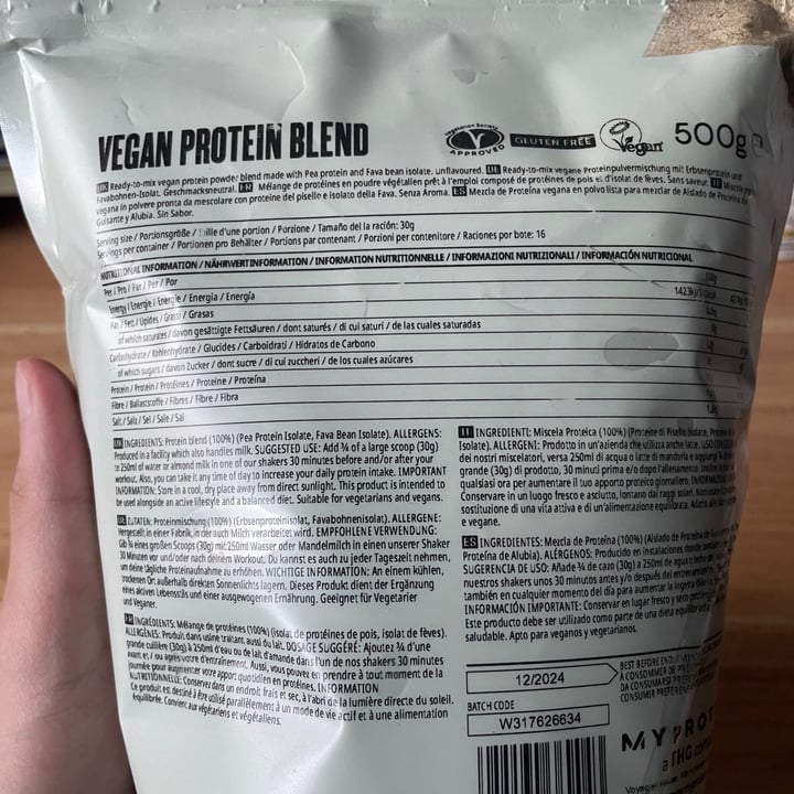 photo of MyProtein Vegan Protein Blend (Unflavoured) shared by @keifeewowo on  20 Jan 2024 - review