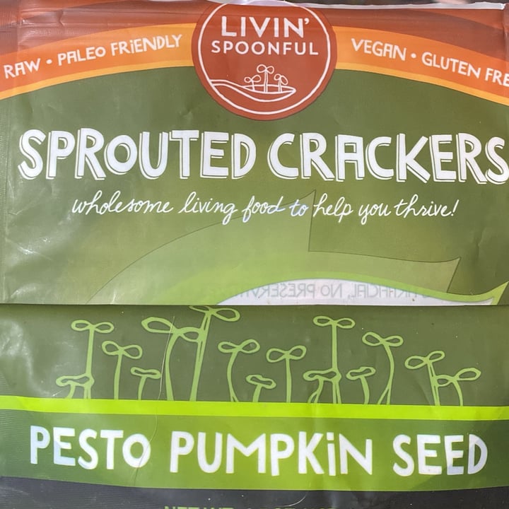 photo of Livin' Spoonful Sprouted Crackers , Pesto Pumpkin Seed shared by @ivyridgevegan on  11 Dec 2023 - review