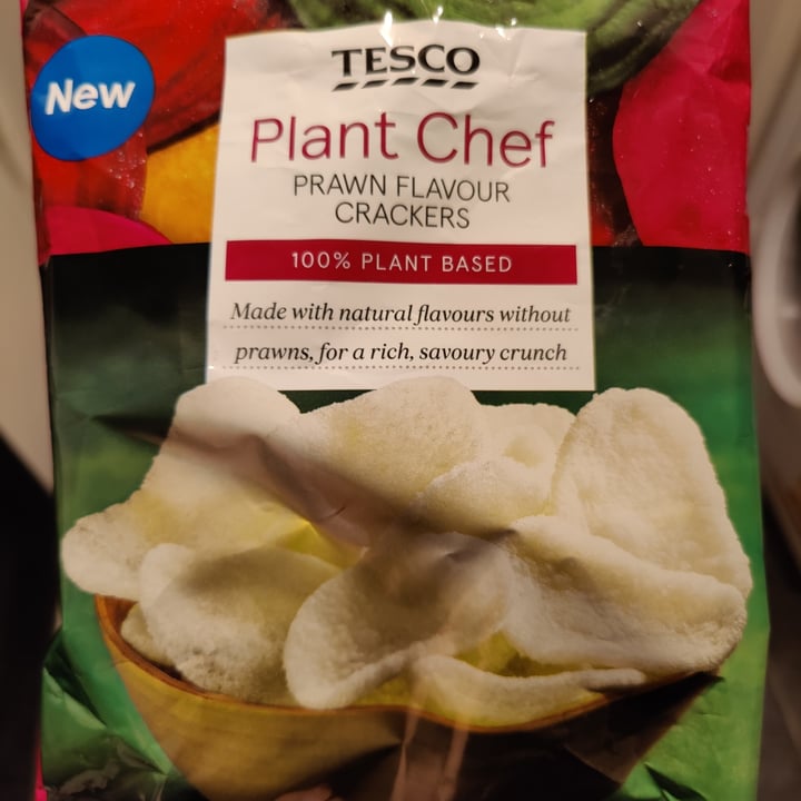 Tesco Plant Chef prawn flavour crackers Review abillion