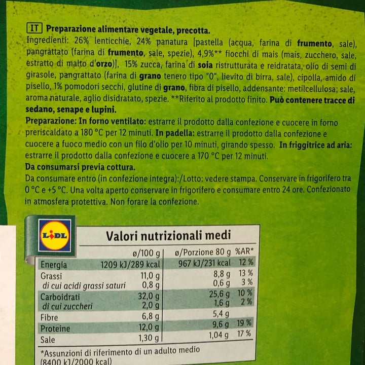 photo of Vemondo Crunchy Burger lenticchie, zucca e pomodori secchi shared by @annapaolaserio on  27 Jun 2024 - review