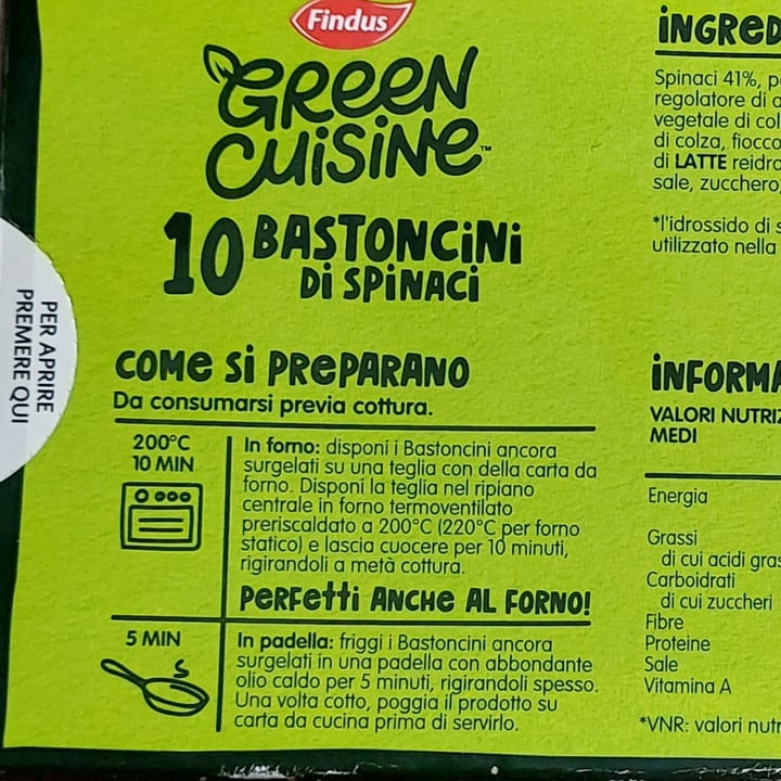 photo of Findus green cuisine Bastoncini Di Spinaci shared by @ericaconlac on  23 Nov 2024 - review