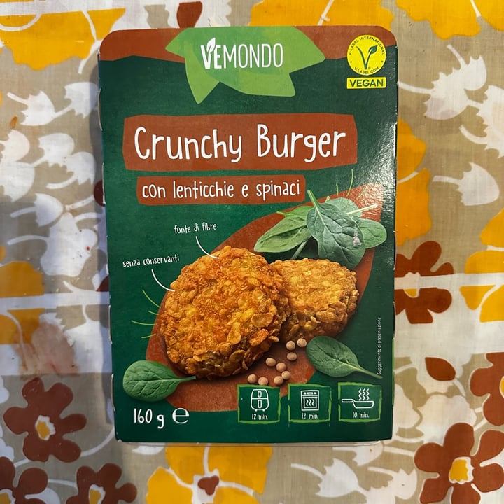 photo of Vemondo *Crunchy  Burgher*  Con Lenticchie E Spinaci shared by @silviadmb on  23 Apr 2024 - review