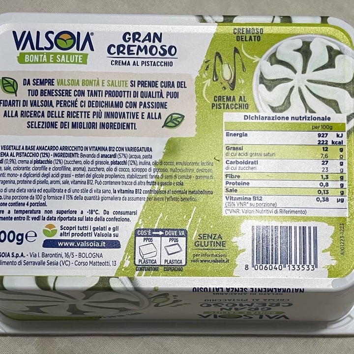 photo of Valsoia Gran Cremoso crema al pistacchio shared by @elle10 on  30 Jun 2025 - review