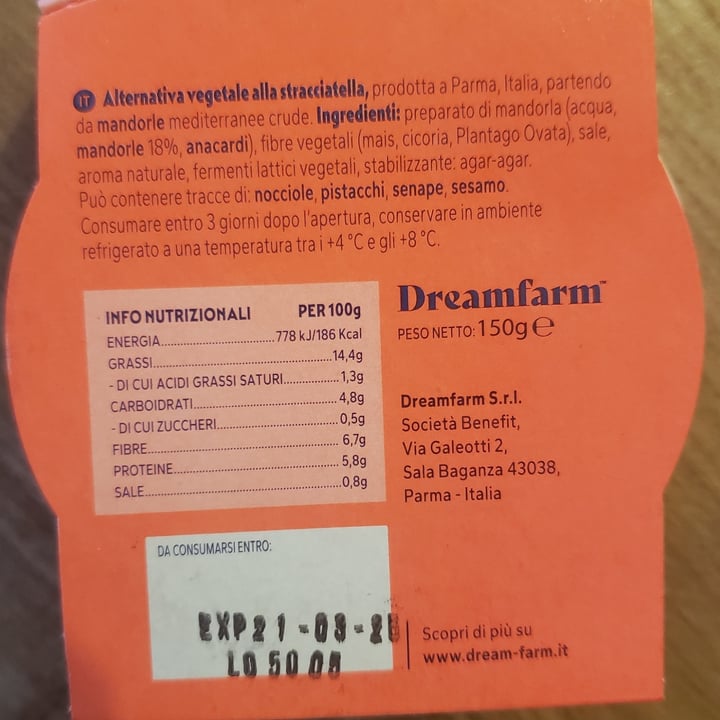 photo of Dream Farm Stracciatella Vegetale shared by @tercorb on  26 Feb 2025 - review