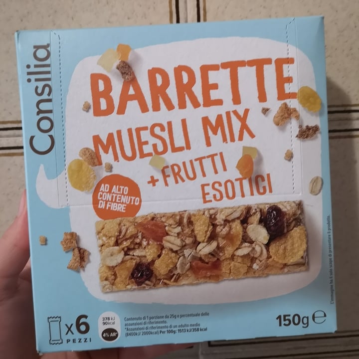 photo of Consilia barrette Muesli Mix Frutti Esotici shared by @aleveganfoodlover on  08 May 2024 - review
