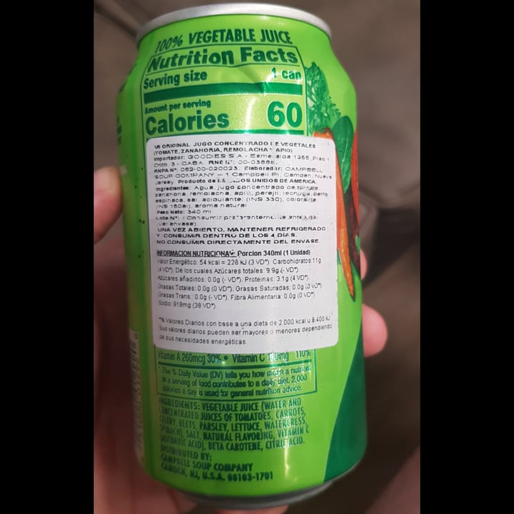 photo of V8 original vegetable juice shared by @aquilesjugador on  01 Apr 2025 - review