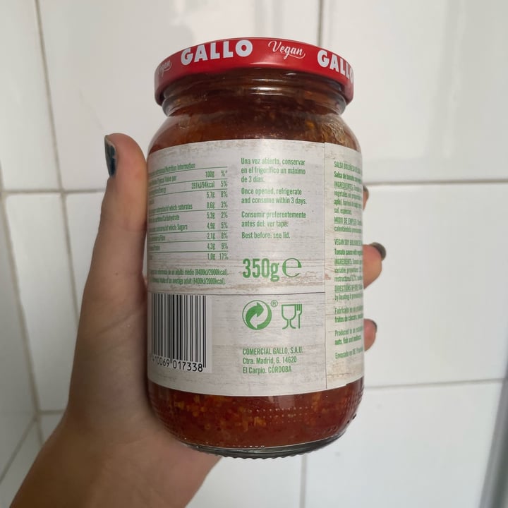 photo of Gallo vegan boloñesa de soja shared by @elejoyful on  19 Nov 2023 - review