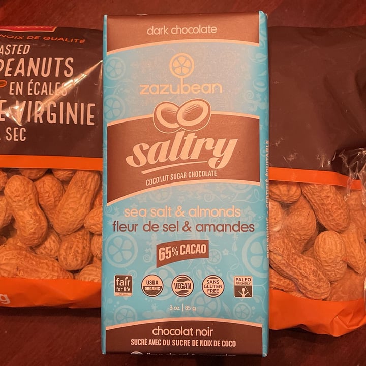 photo of Zazubean Organic Chocolates Seasalt & Almonds shared by @veglocked on  01 Feb 2024 - review