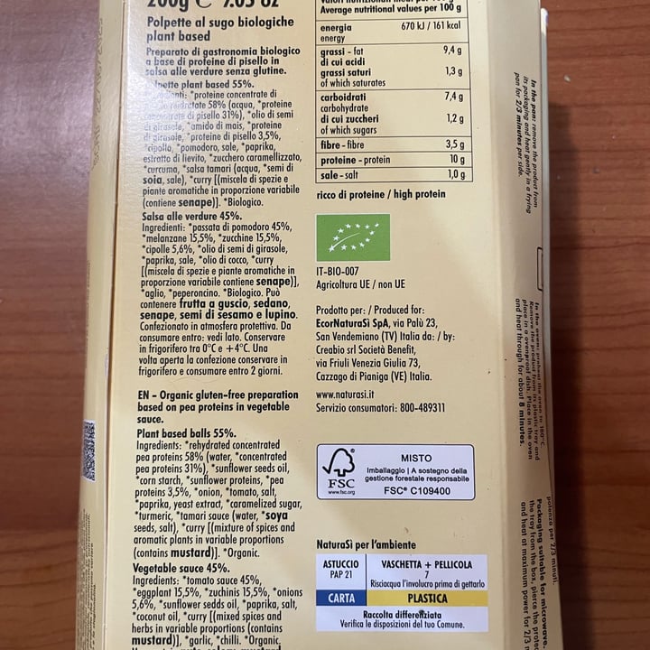 photo of Natura Sì Polpette al sugo shared by @flamy on  26 Jun 2025 - review