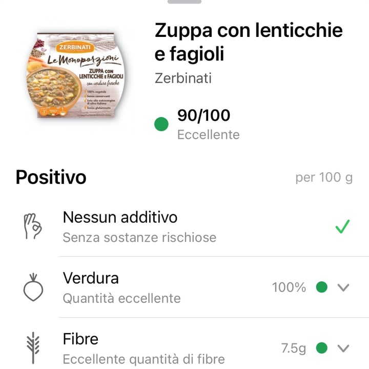 photo of Zerbinati Zuppa con lenticchie e fagioli shared by @terryble89 on  13 Nov 2024 - review