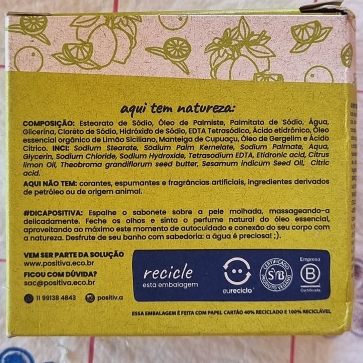 photo of Positiv.a Sabonete Vegetal - Limão Siciliano shared by @renatalemos on  14 Apr 2025 - review