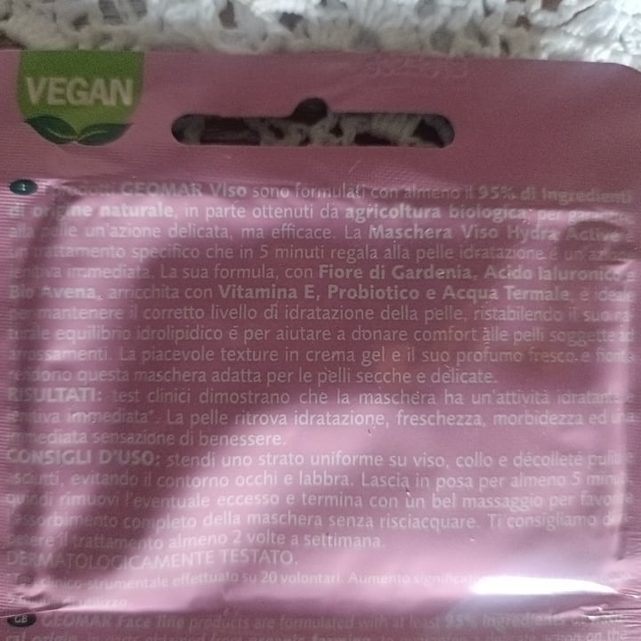 photo of Geomar bio maschera hydra active shared by @-pervinca- on  23 Sep 2025 - review
