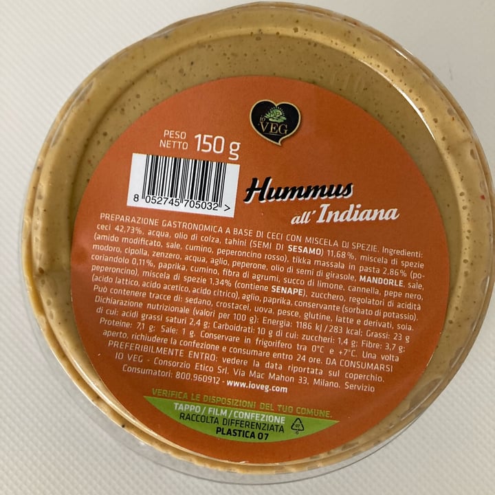 photo of IO VEG hummus all'indiana shared by @al-ma on  18 Apr 2024 - review