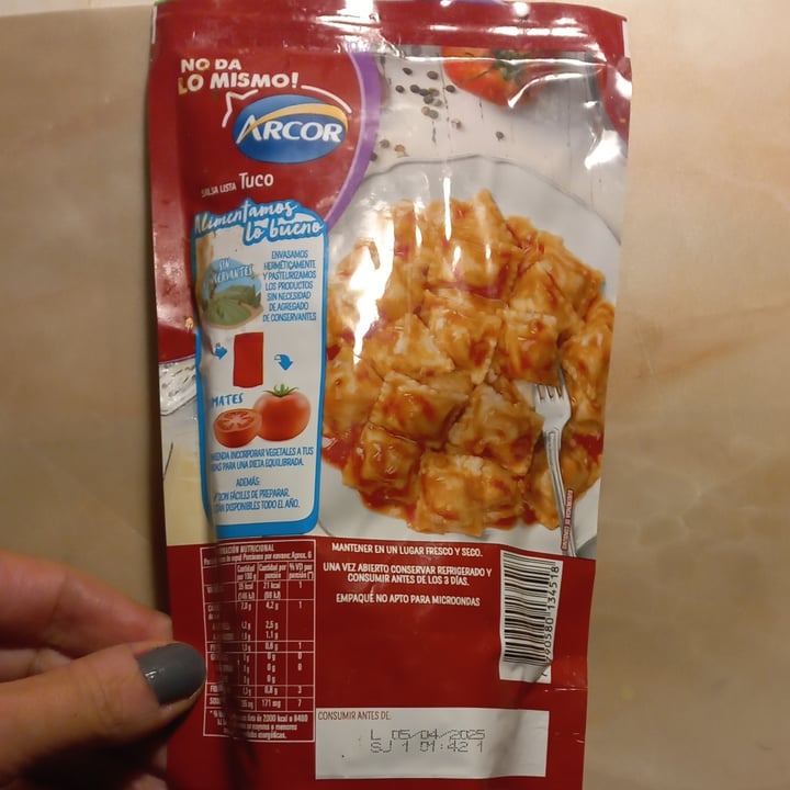 photo of Arcor Salsa Tuco shared by @vforvegan on  19 Apr 2024 - review