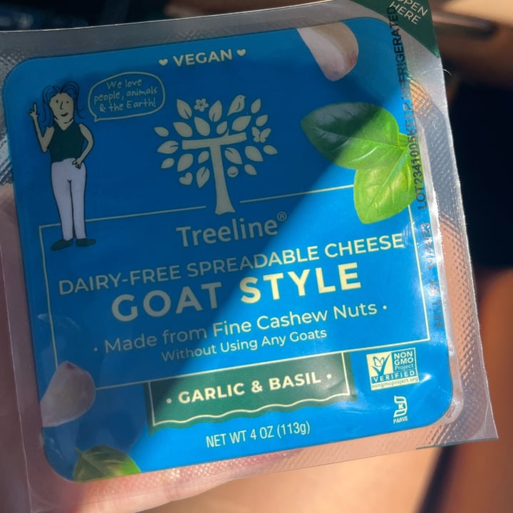 Treeline Cheese Dairy free spreadable cheese goat style garlic and