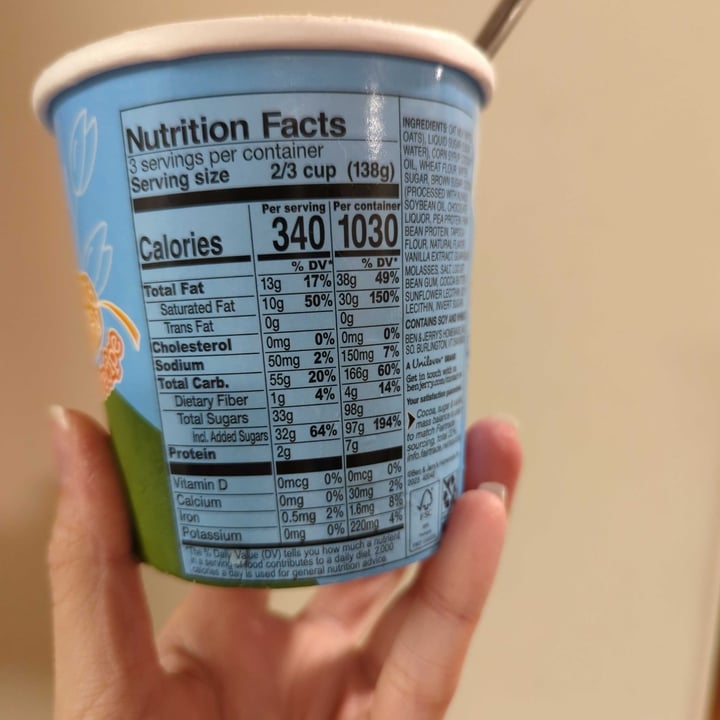 photo of Ben & Jerry's Chocolate Chip Cookie Dough Non-Dairy Frozen Dessert shared by @regimack on  07 Mar 2024 - review