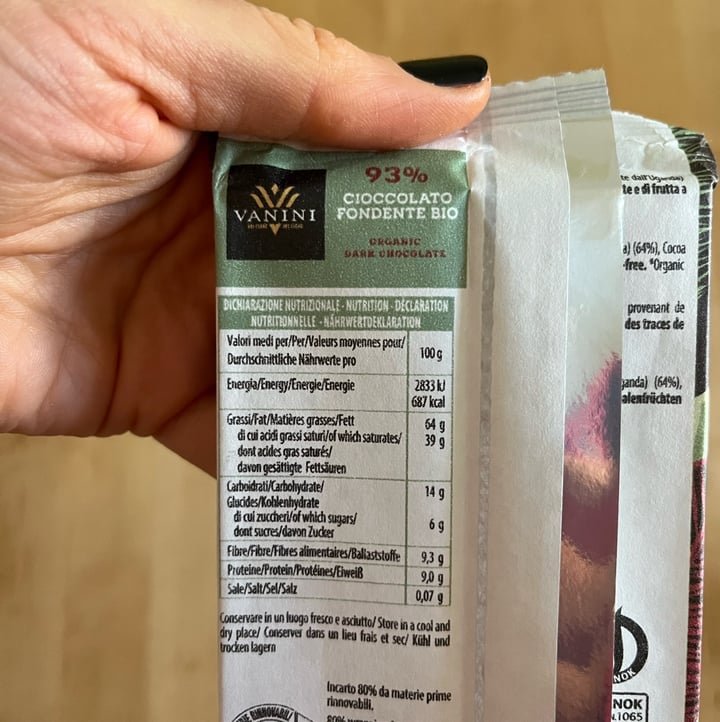 photo of Vanini Cioccolato Fondente 92% shared by @linda0597 on  18 May 2025 - review