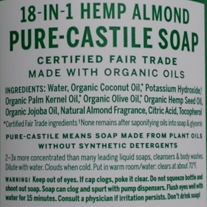 photo of Dr. Bronner's 18 In 1 Almond Pure Castile Soap shared by @brtjohns on  08 Sep 2023 - review