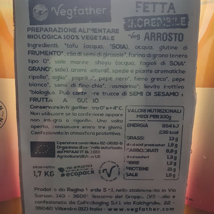 photo of Vegfather fetta incredibile veg arrosto shared by @tomma97 on  13 Jul 2024 - review