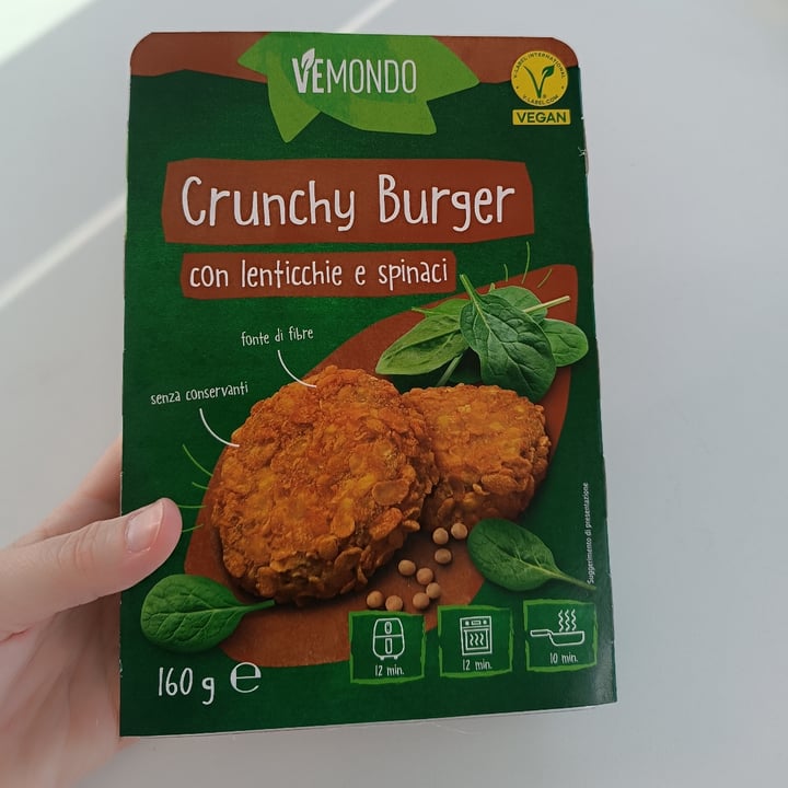 photo of Vemondo *Crunchy  Burgher*  Con Lenticchie E Spinaci shared by @danidea on  13 Apr 2024 - review