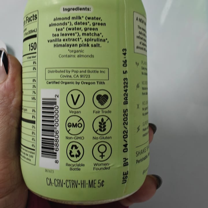 photo of Pop & Bottle Matcha Green Tea Almond Latte shared by @yunafreya on  25 Mar 2025 - review