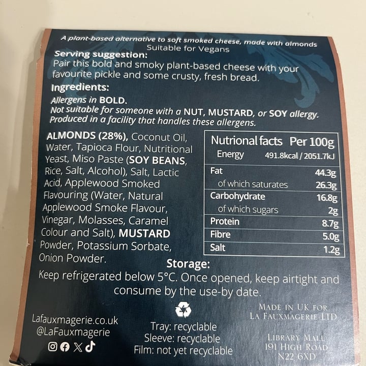 photo of La Fauxmagerie Shoreditch Smoked shared by @anto990 on  27 Aug 2025 - review