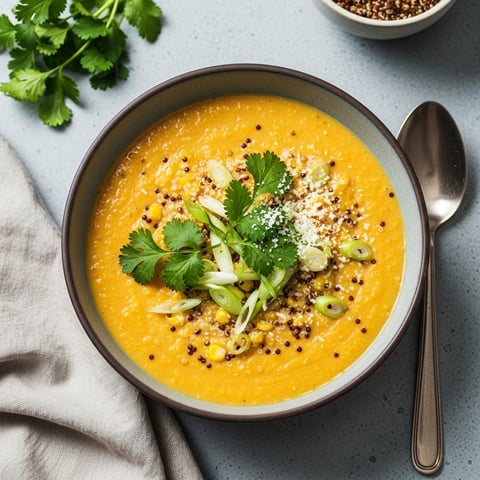 Easy Creamy Vegan Sweet Corn & Quinoa Soup: Gluten-Free Comfort Food Recipe