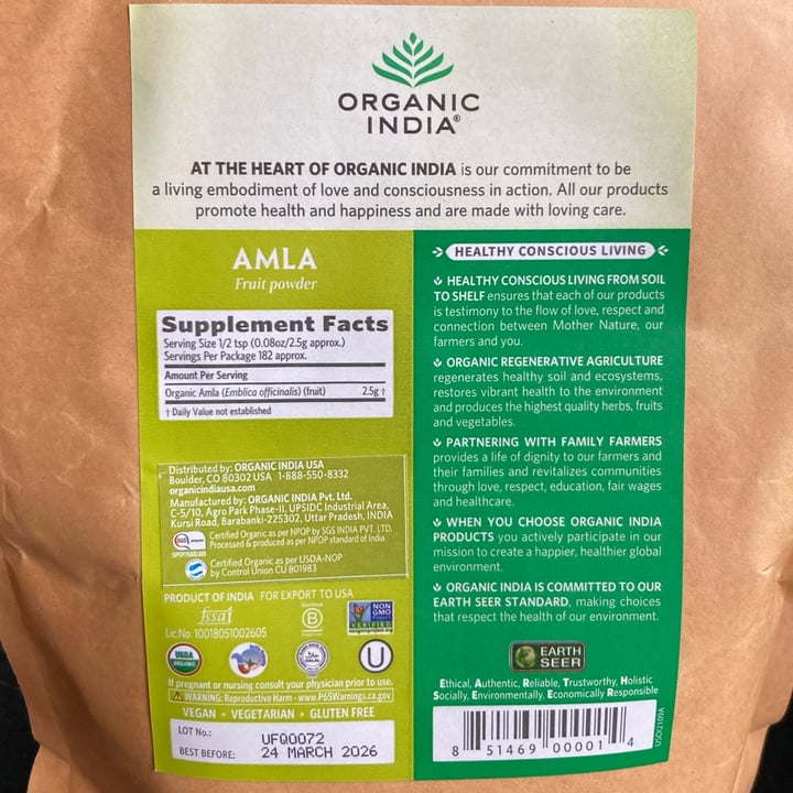 photo of Organic India Amla Fruit Powder shared by @lansterm on  24 Jan 2024 - review