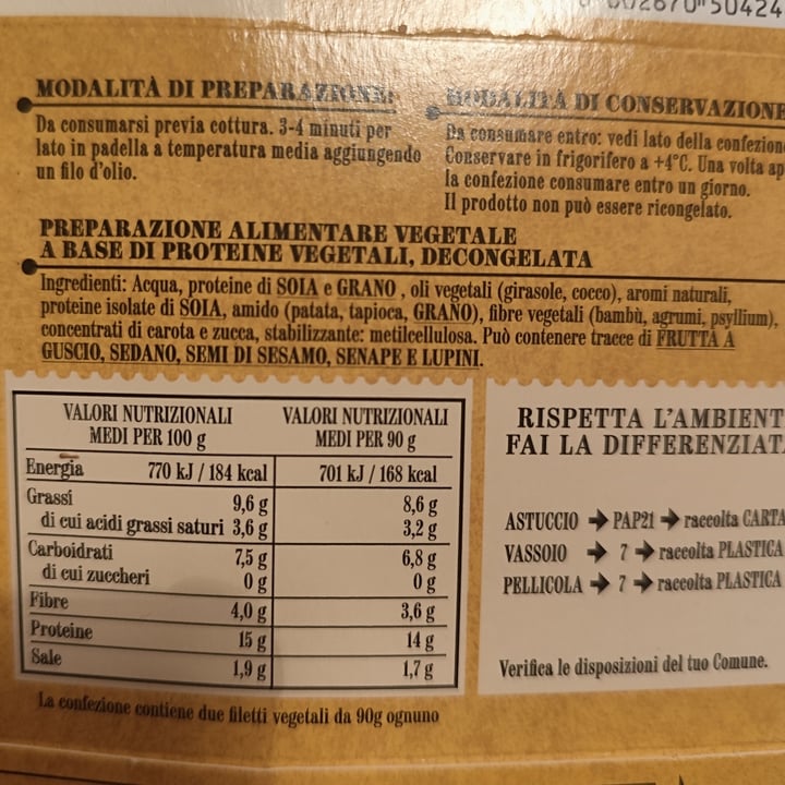 photo of Unconventional Filetti Vegetali 0% Pollo 100% Gusto - Plant Based Fillet shared by @carliperli on  17 Oct 2024 - review
