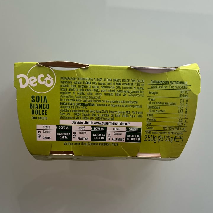 photo of Decò yogurt soia bianco shared by @lauradeluca on  15 Mar 2025 - review