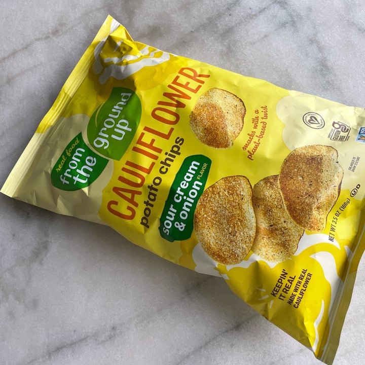photo of Real Food From The Ground Up Cauliflower Potato Chips Sour Cream and Onion shared by @veganvanwoman on  23 Apr 2024 - review
