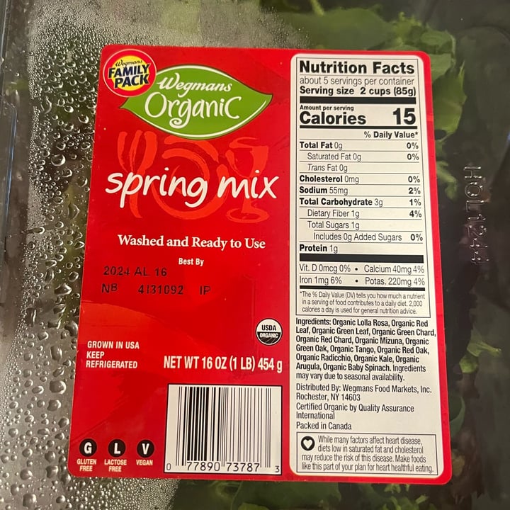 photo of Wegmans Organic spring mix shared by @petramodirari on  16 Apr 2024 - review