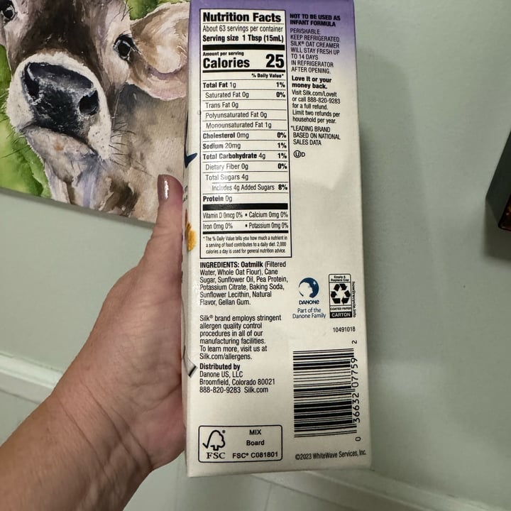 photo of Silk Sweet oat latte oat milk creamer shared by @onehungryvegan on  10 Nov 2024 - review