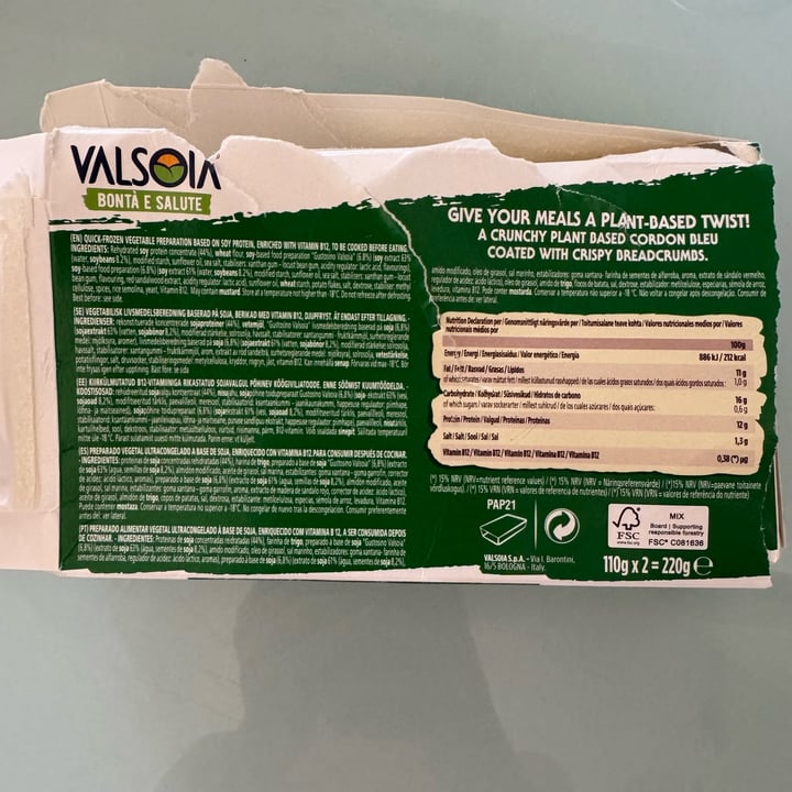 photo of Valsoia Plant-based Cordon Bleu shared by @millito on  22 Jul 2025 - review